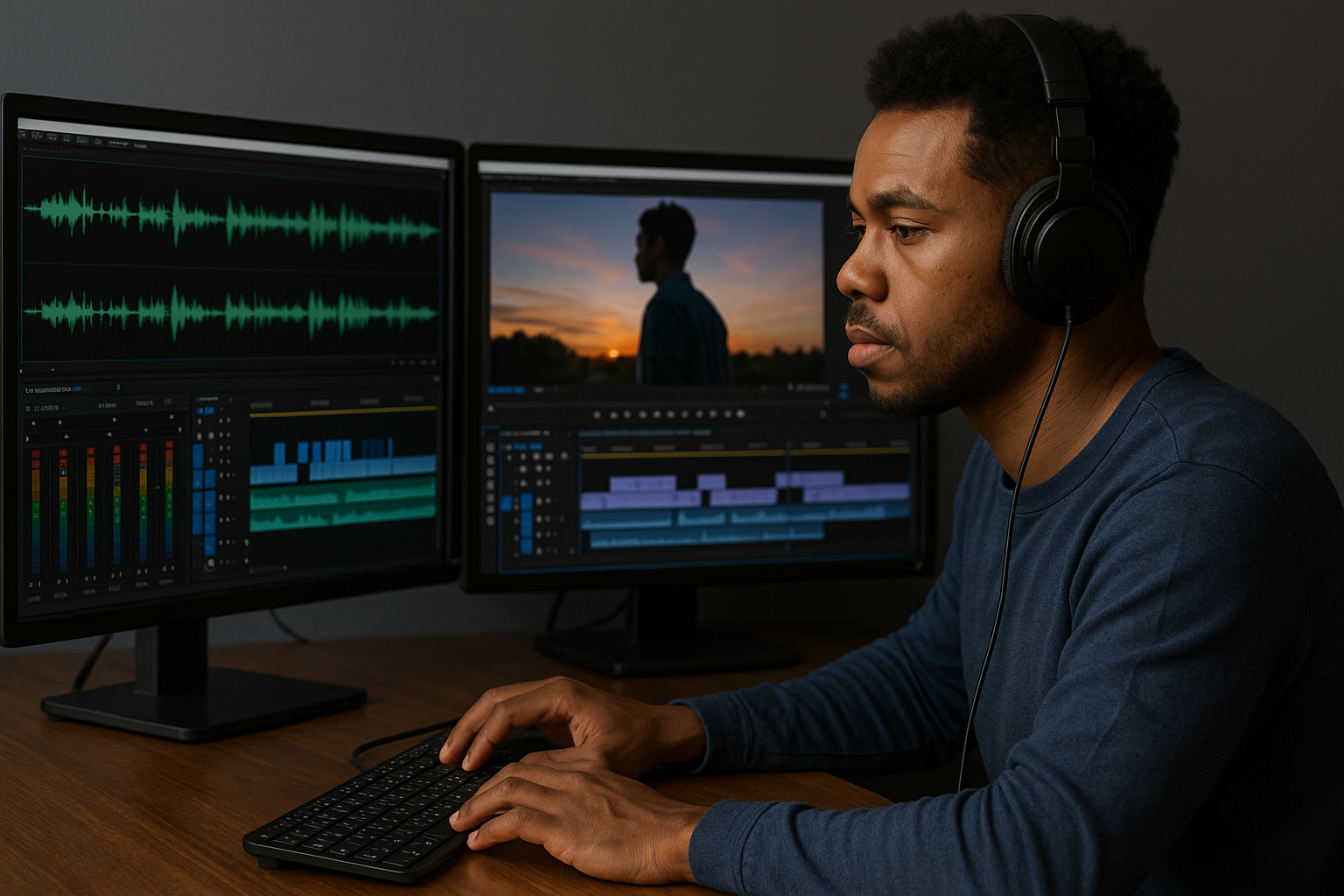 Post-production editing and audio mastering